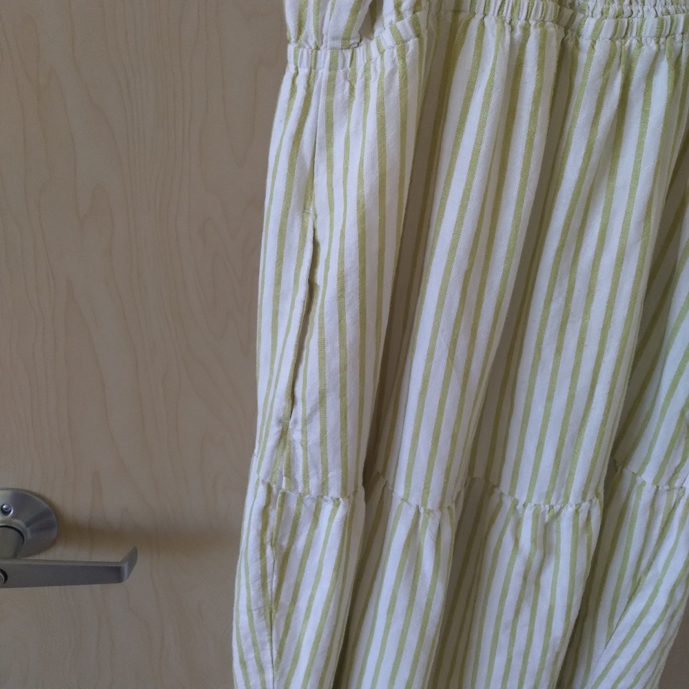 Sonoma Cottagecore Green and Cream Striped Midi Dress (M) - Picture 8 of 8